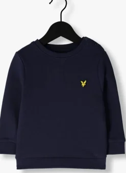 donkerblauwe lyle & scott sweater plain crew neck sweatshirt