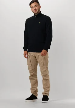 donkerblauwe lyle & scott sweater loopback quarter zip sweat