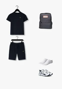 donkerblauwe lyle & scott t-shirt plain t-shirt b