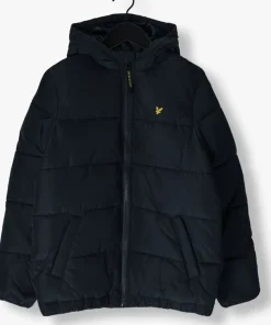 donkerblauwe lyle & scott gewatteerde jas quilted puffer coat