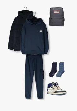 donkerblauwe lyle & scott gewatteerde jas quilted puffer coat