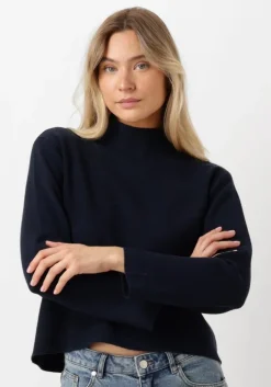 donkerblauwe minus trui lupi high neck pullover