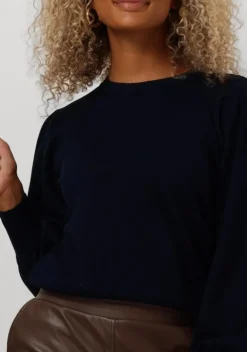 donkerblauwe minus trui liva long sleeve pullover