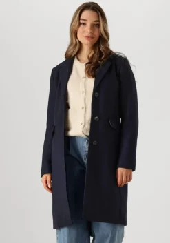 donkerblauwe modström mantel pamela coat