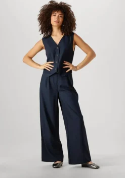 donkerblauwe modström pantalon galemd 2 wide pants