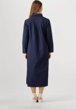 donkerblauwe my essential wardrobe midi jurk sunnamw long dress