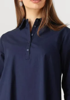 donkerblauwe my essential wardrobe midi jurk sunnamw long dress