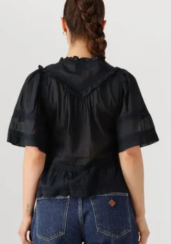 donkerblauwe neo noir blouses evienne s voile top
