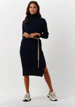 donkerblauwe not shy midi jurk teba