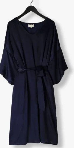 donkerblauwe notre-v midi jurk nv-belle midi dress