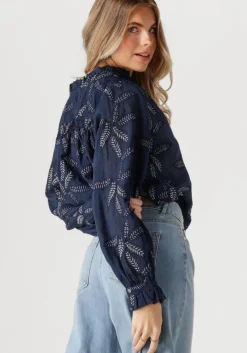 donkerblauwe nukus blouses jenna blouse embroidery