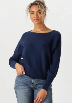 donkerblauwe nukus trui batwing pullover plain