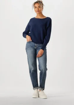 donkerblauwe nukus trui batwing pullover plain