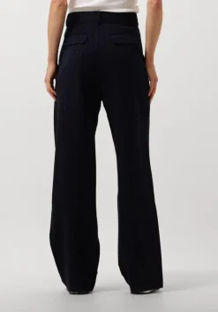 donkerblauwe nukus wijde broek new york pants stripe