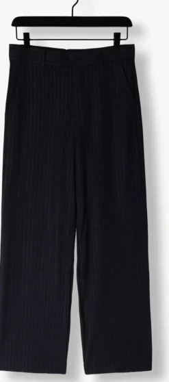 donkerblauwe nukus wijde broek new york pants stripe