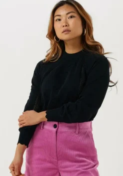 donkerblauwe object trui kalina l/s knit pullover