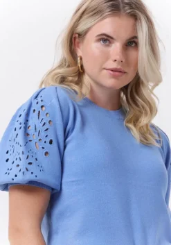 donkerblauwe object trui reynard 2/4 knit pullover