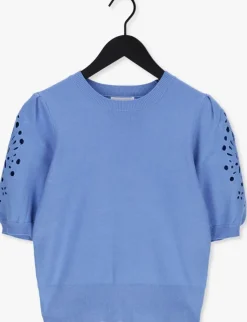 donkerblauwe object trui reynard 2/4 knit pullover