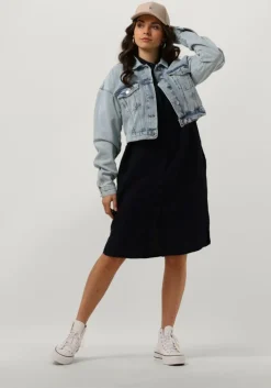 donkerblauwe penn & ink midi jurk dress