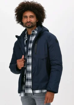 donkerblauwe pme legend gewatteerde jas short jacket nextshell recycle