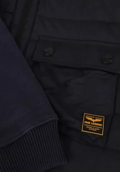 donkerblauwe pme legend jack zip jacket sweat mixed padded
