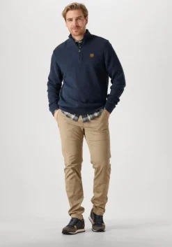 donkerblauwe pme legend trui half zip collar cotton mouline
