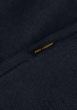 donkerblauwe pme legend trui half zip collar cotton modal