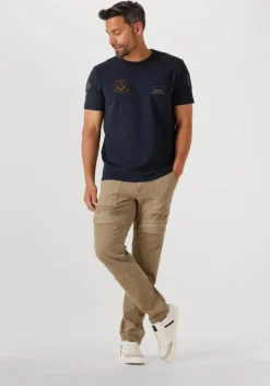 donkerblauwe pme legend t-shirt flat waffel jersey