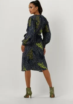 donkerblauwe pom amsterdam mini jurk eternity