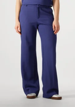 donkerblauwe pom amsterdam pantalon wide leg pants sapphire