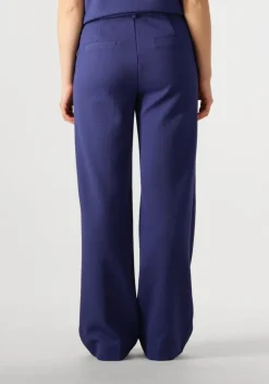 donkerblauwe pom amsterdam pantalon wide leg pants sapphire