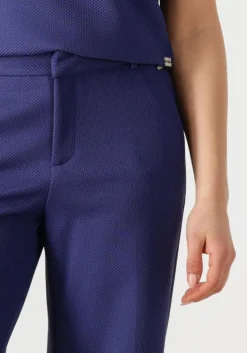 donkerblauwe pom amsterdam pantalon wide leg pants sapphire