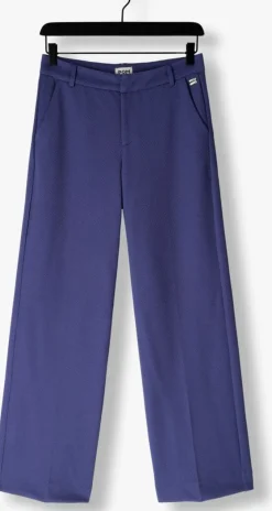 donkerblauwe pom amsterdam pantalon wide leg pants sapphire