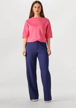 donkerblauwe pom amsterdam pantalon wide leg pants sapphire