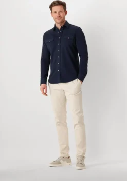 donkerblauwe profuomo casual overhemd overshirt wester