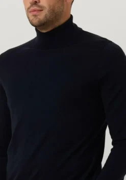 donkerblauwe profuomo coltrui pullover roll neck
