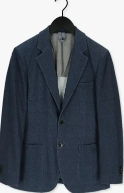 donkerblauwe profuomo colberts jacket knitted ho