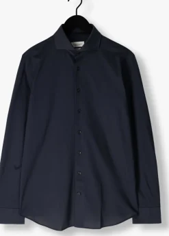 donkerblauwe profuomo klassiek overhemd shirt x-cutaway sc sf japanese knitted