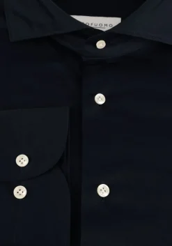 donkerblauwe profuomo klassiek overhemd shirt x-cutaway japanese knitted