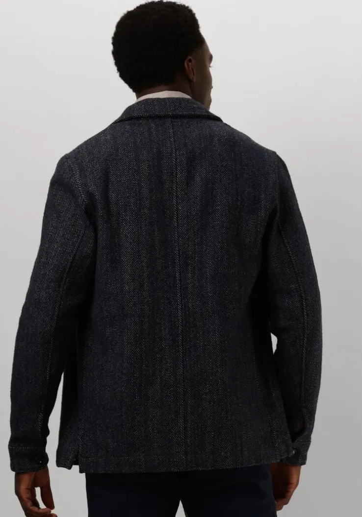 donkerblauwe profuomo overshirt overshirt twill n