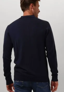 donkerblauwe profuomo polo polo long sleeve
