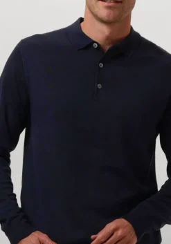 donkerblauwe profuomo polo polo long sleeve