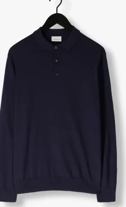 donkerblauwe profuomo polo polo long sleeve