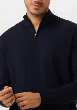 donkerblauwe profuomo trui pullover half zip