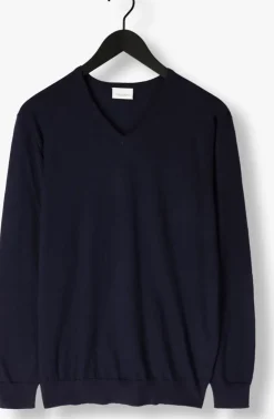 donkerblauwe profuomo trui pullover v-neck