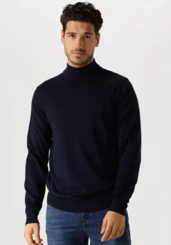 donkerblauwe profuomo trui pullover mock