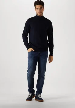 donkerblauwe profuomo trui pullover mock