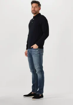 donkerblauwe profuomo trui polo onepiece luxury basic