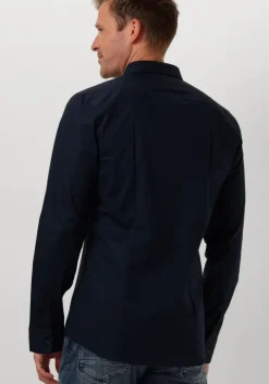 donkerblauwe pure path casual overhemd essential casual shirt