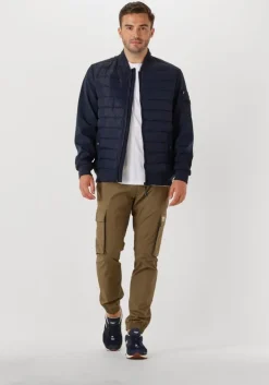 donkerblauwe pure path gewatteerde jas regular fit padded jackets